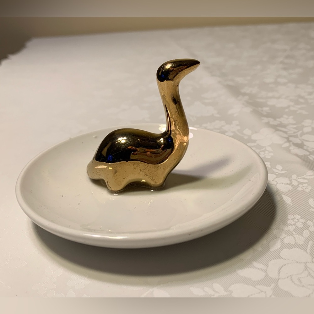 GUC Ring Dish: Dinosaur in Porcelain Dish, for Rings, Fidget Spinners, etc